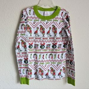 Hanna Andersson Grinch PJ Top Pajama Shirt Holiday Christmas Long Sleeve Sz 8